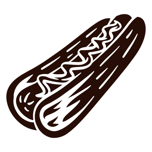 Hot dog black cutout PNG Design