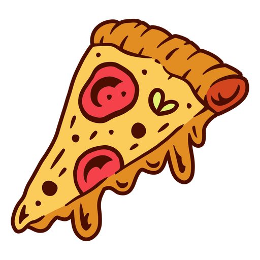 Pizza color stroke slice PNG Design