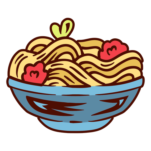 Comida de traço de cor de espaguete Desenho PNG