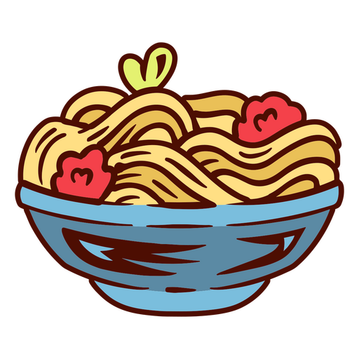 Spaghetti-Farbstrich-Essen PNG-Design