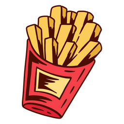 French fries color stroke food PNG Design Transparent PNG