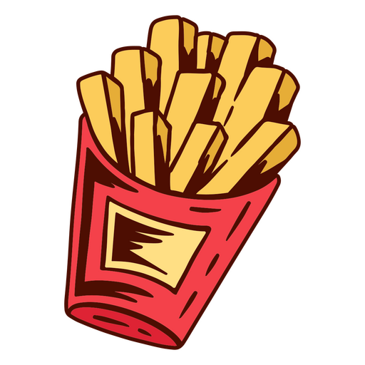 Comida de traço de cor de batatas fritas Desenho PNG