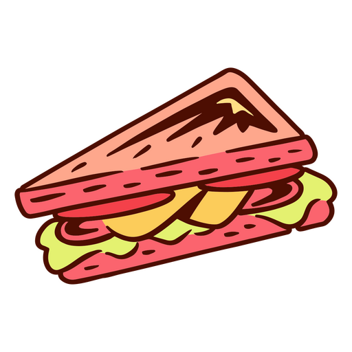 Sandwich color stroke food PNG Design