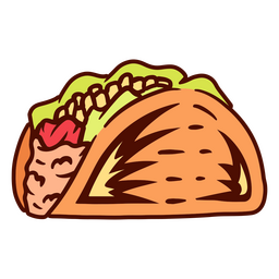 Comida de traço de cor de taco Desenho PNG