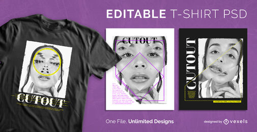 Cropped image filter psd scalable t-shirt design