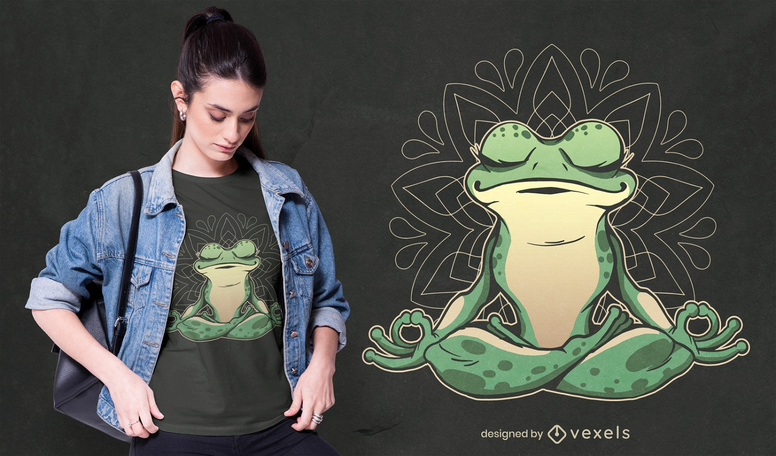 Frog animal doing yoga t-shirt design