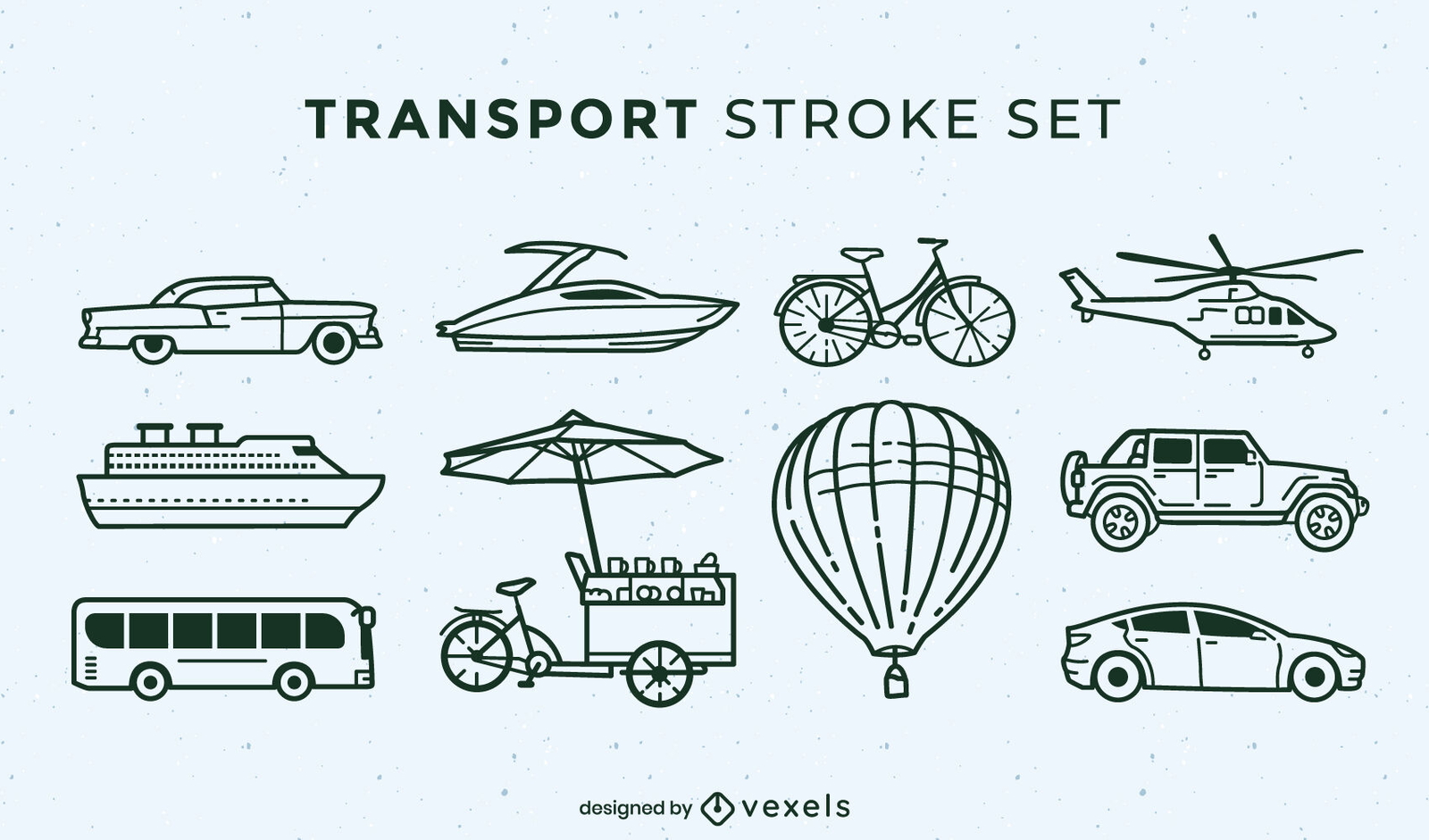 Conjunto de traços de elementos de transporte