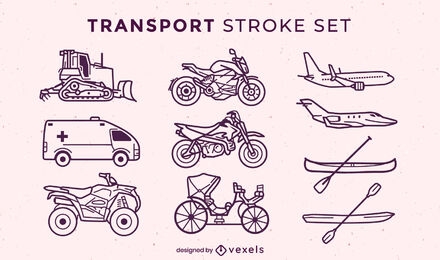 Transportation set of stroke elements