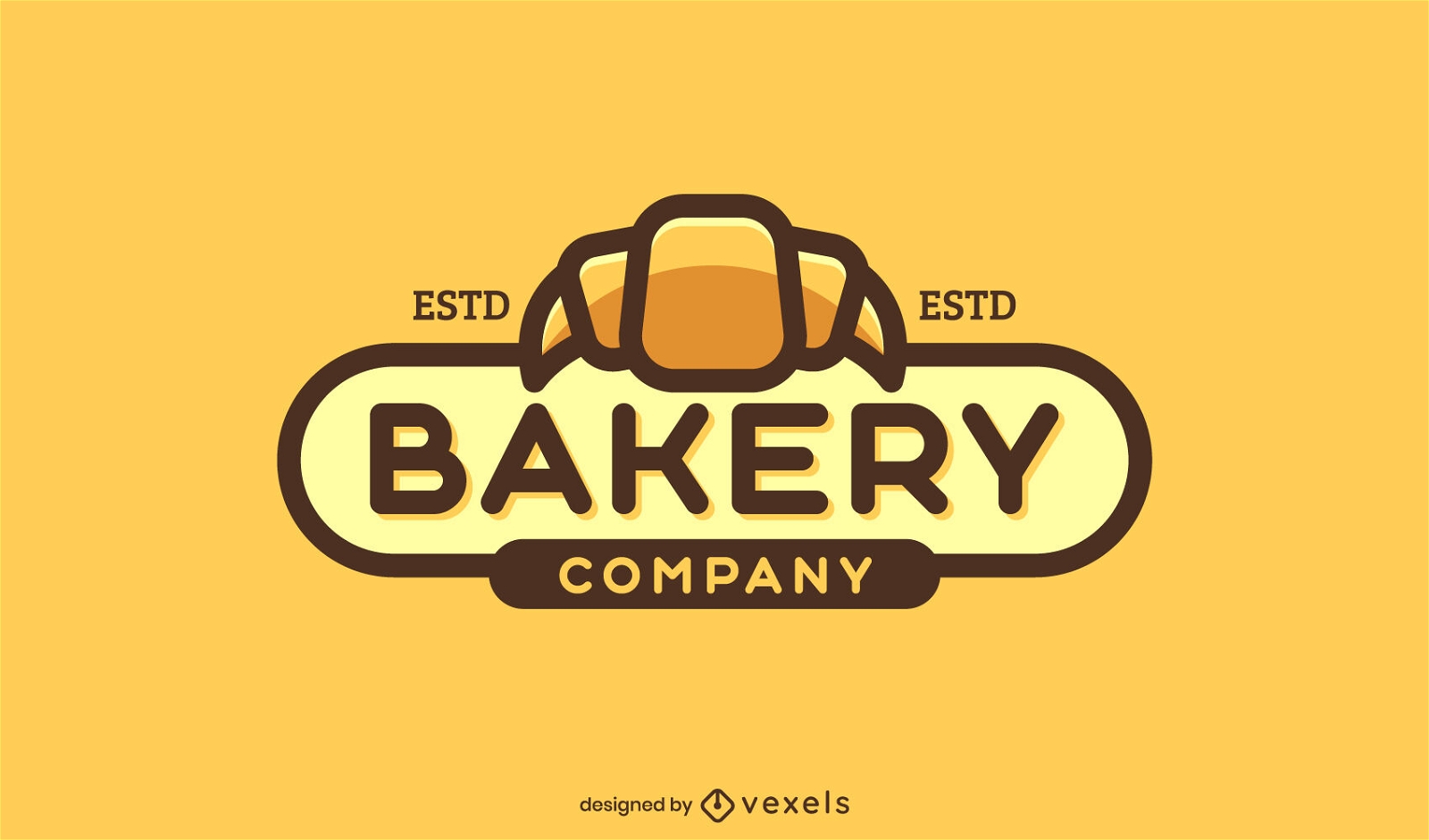 Croissant color stroke bakery logo