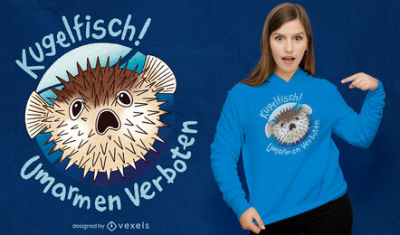Scared blowfish t-shirt psd