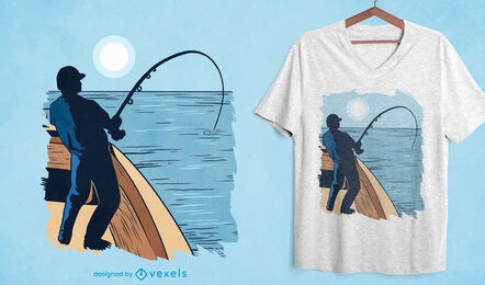 Deep sea fishing t-shirt design