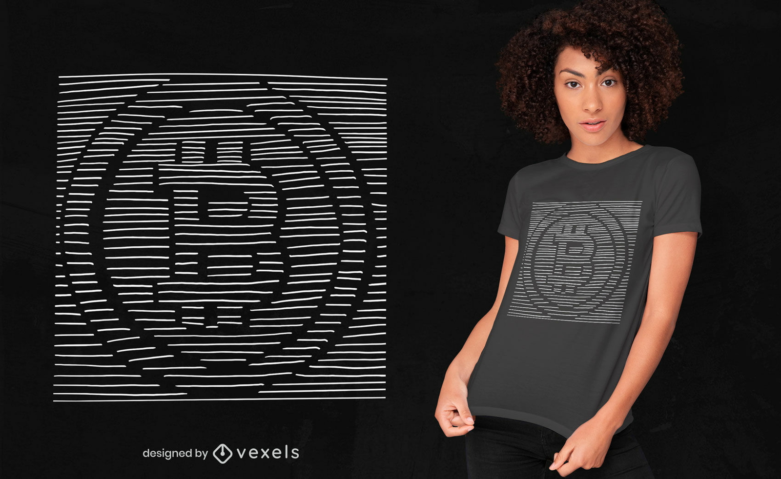 Dise?o de camiseta de moneda criptogr?fica 3d