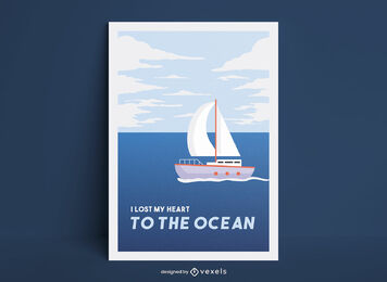 Segelschiff-Plakatillustration