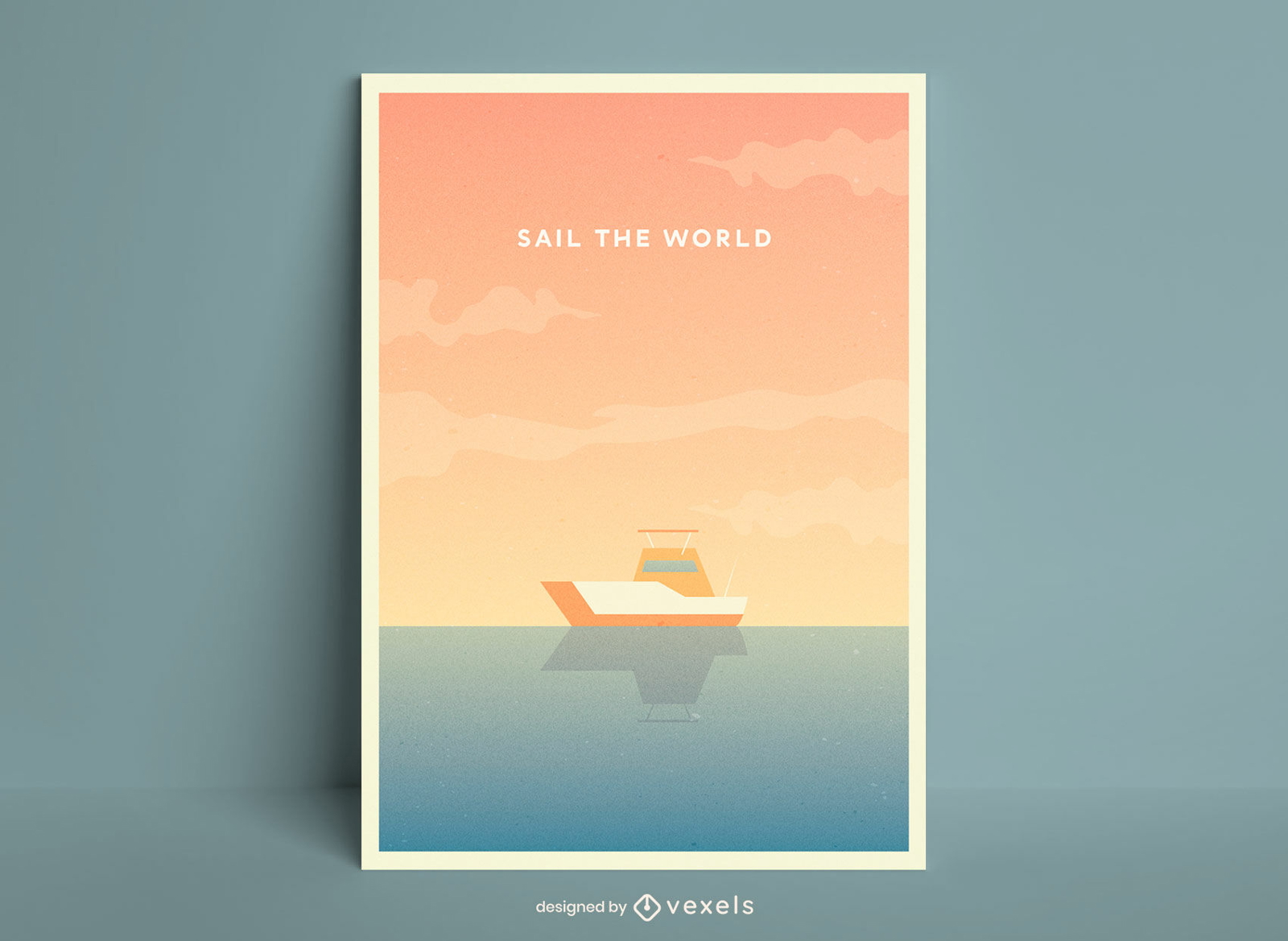 Cartaz de ilustração de barco à vela