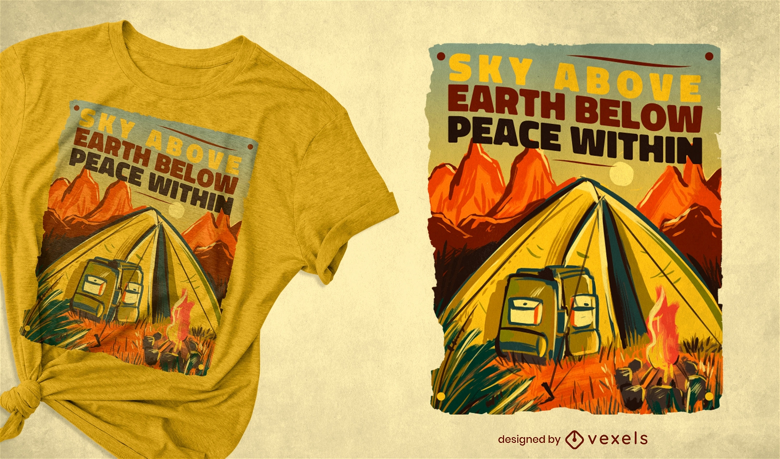 Campingzelt Zitat T-Shirt Design