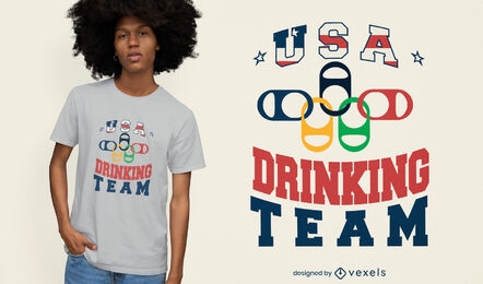 Design de t-shirt da equipe de bebida dos EUA