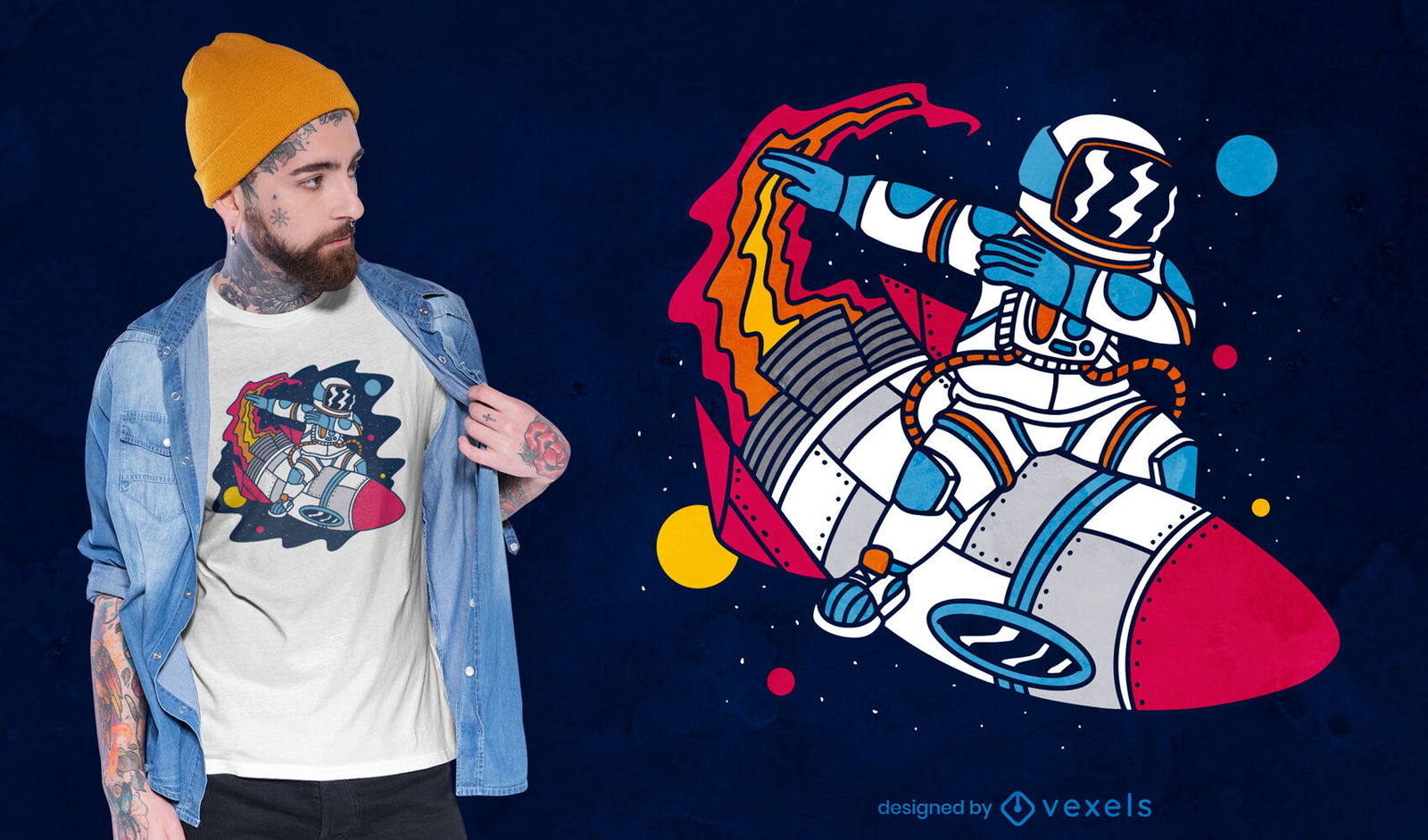 Dabbing astronaut space diseño de camiseta.