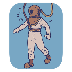 Scuba Diver caminando bajo el agua Diseño PNG