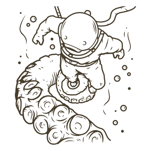 Taucher streicheln Oktopus PNG-Design