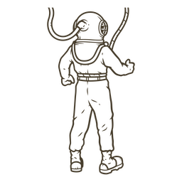 Scuba diving stroke diver PNG Design