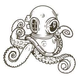 Taucherhelm mit Tentakeln PNG-Design