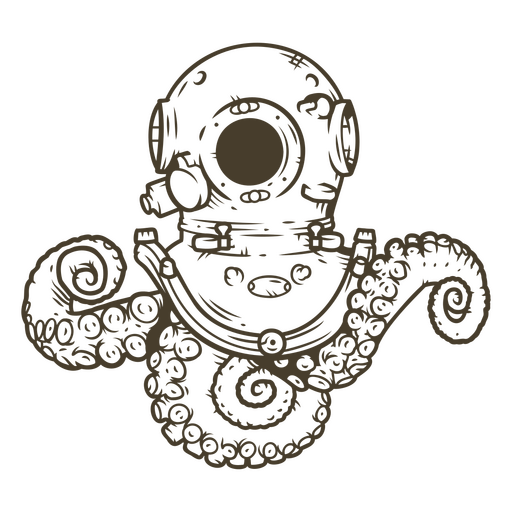 Oktopus-Schlaganfall-Tauchen PNG-Design