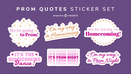 Prom quotes stickers set