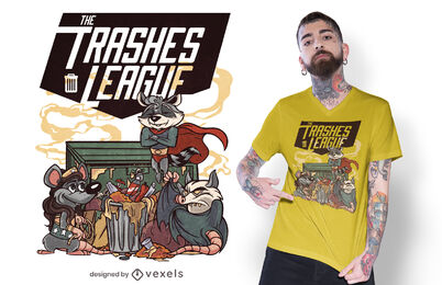 Diseño de camiseta de la liga trashes
