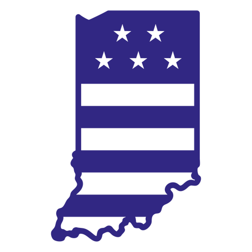 Estados de duotono de Indiana Diseño PNG