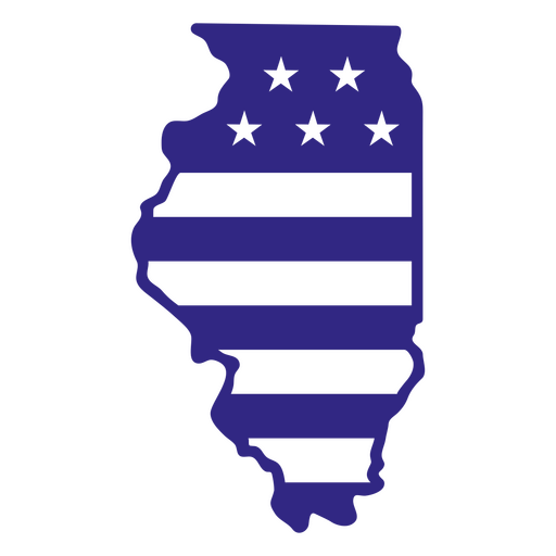 Estados de duotono de Illinois Diseño PNG