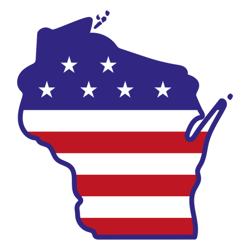 Estados de tra?ado de cores de Wisconsin Desenho PNG
