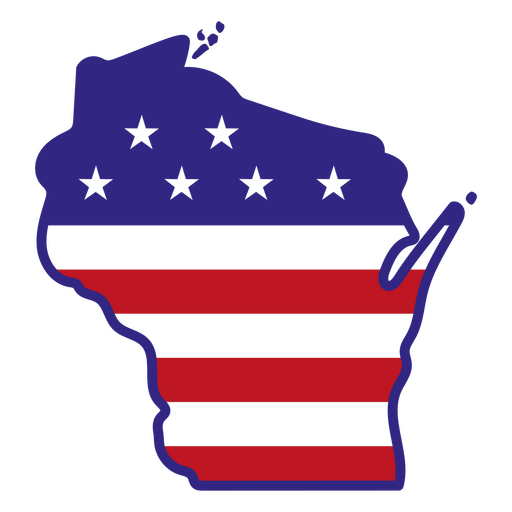 Estados de traçado de cores de Wisconsin Desenho PNG