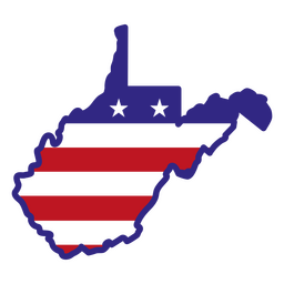 Estados de trazo de color de Virginia Occidental Diseño PNG