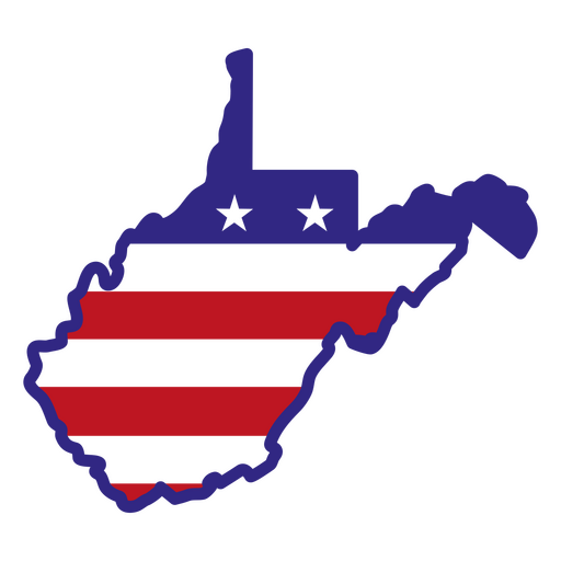 Estados de trazo de color de Virginia Occidental Diseño PNG