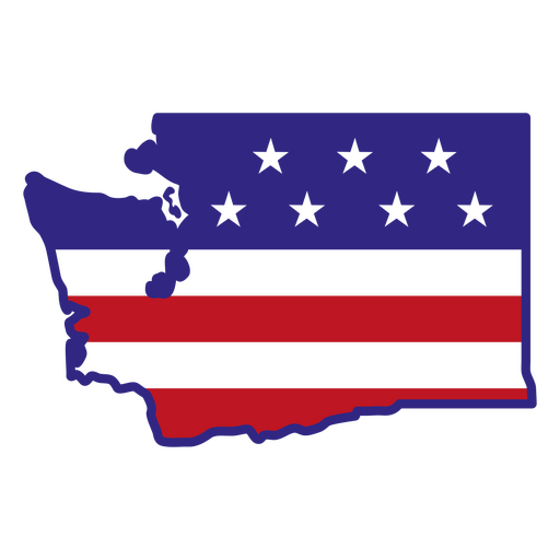 Estados de tra?ado de cores de Washington Desenho PNG