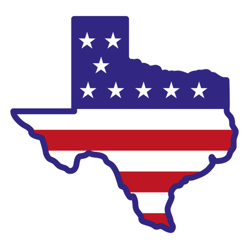 Estados de traçado de cores do Texas Desenho PNG