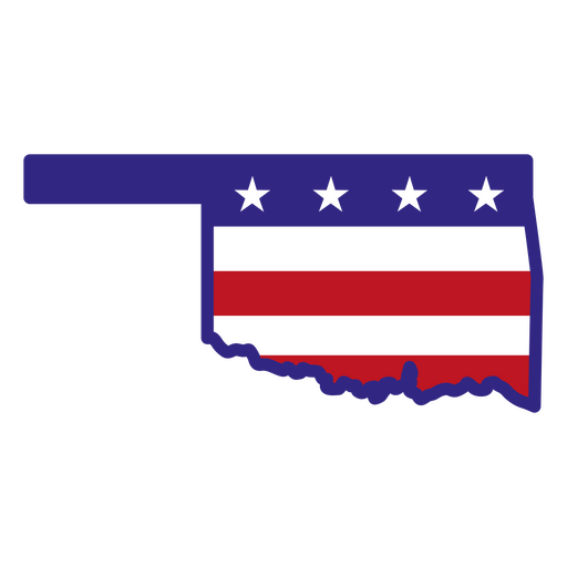 Estados de tra?ado de cores de Oklahoma Desenho PNG