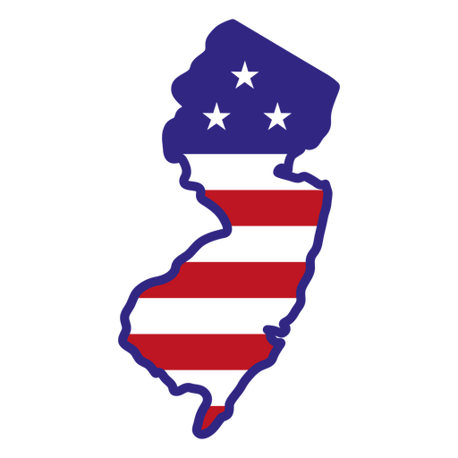 Estados de traçado de cor de Nova Jersey Desenho PNG