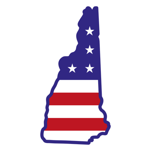Estados de trazo de color de New Hampshire Diseño PNG