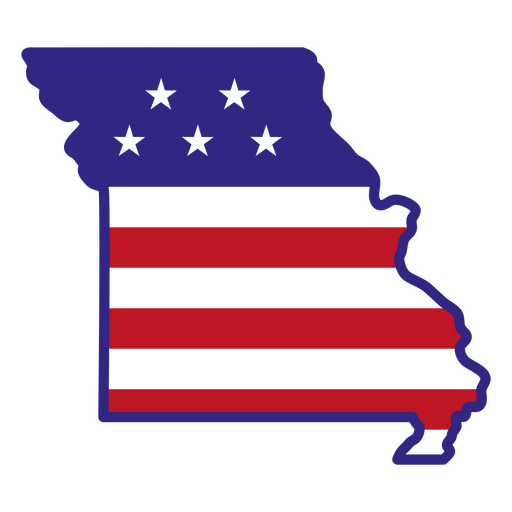 Estados de traçado de cores do Missouri Desenho PNG