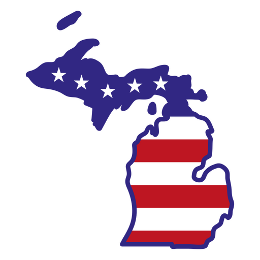 Estados de tra?ado de cores de Michigan Desenho PNG
