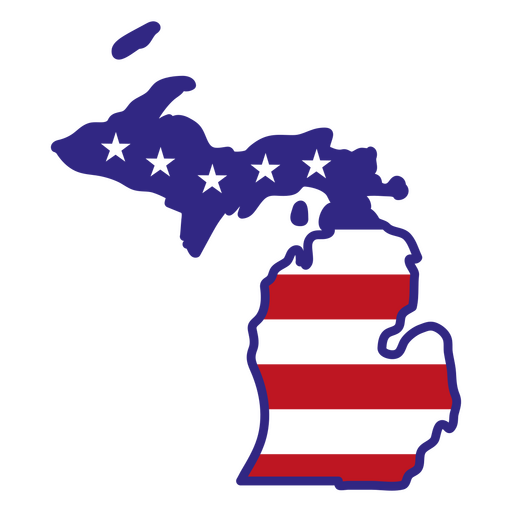 Estados de traçado de cores de Michigan Desenho PNG