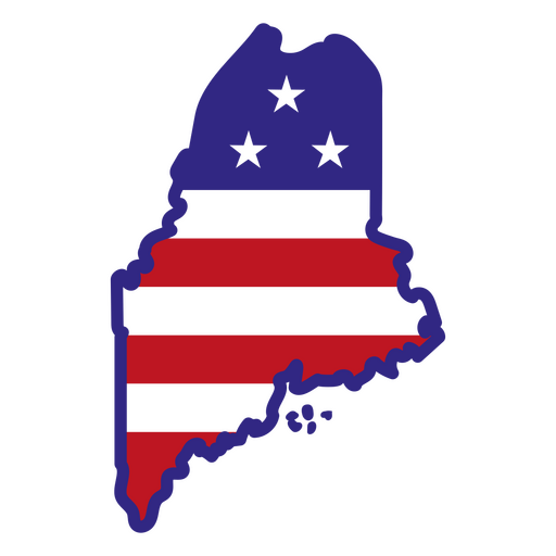 Maine color stroke states PNG Design