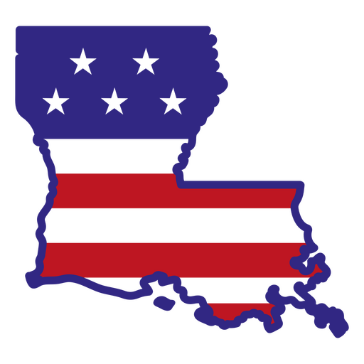 Estados de traçado de cores da Louisiana Desenho PNG