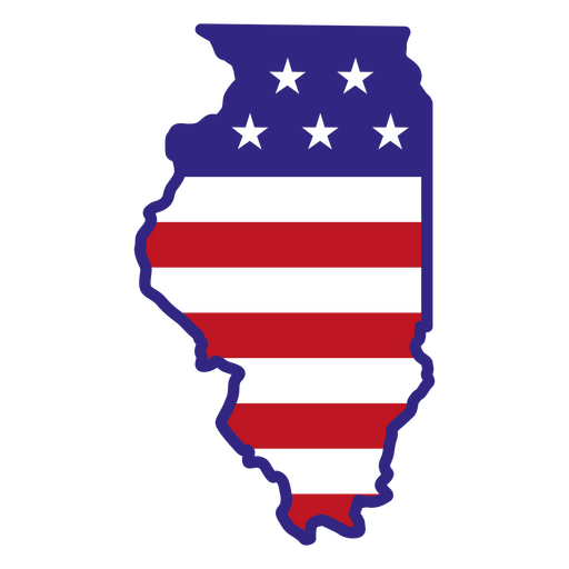 Estados de tra?ado de cores de Illinois Desenho PNG