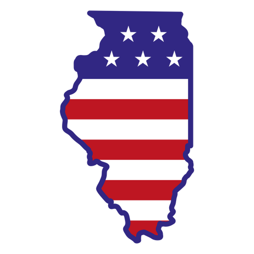 Estados de traçado de cores de Illinois Desenho PNG