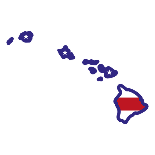 Estados de traçado de cor do Havaí Desenho PNG
