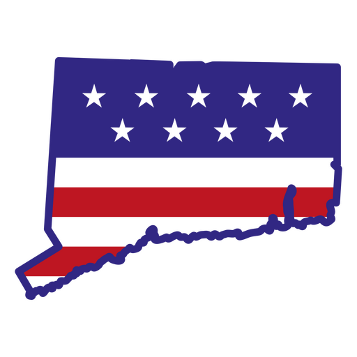 Estados de tra?ado de cores de Connecticut Desenho PNG
