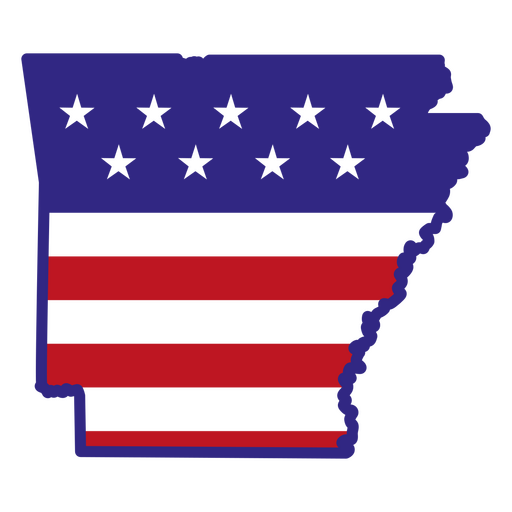 Estados de tra?ado de cores do Arkansas Desenho PNG