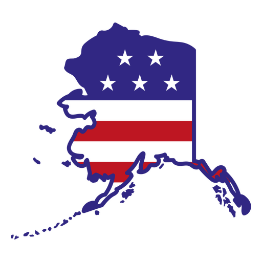 Estados de traçado de cor do Alasca Desenho PNG